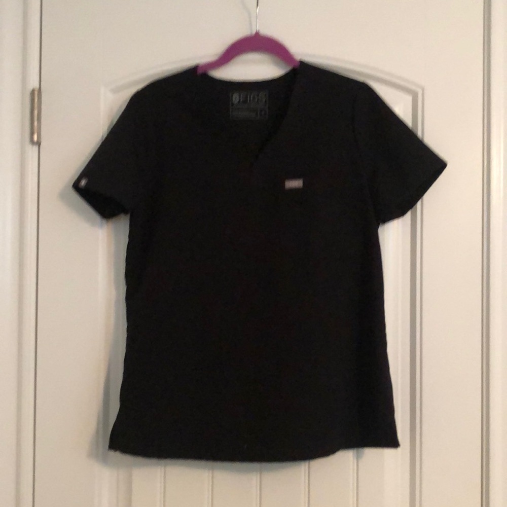 Figs Catrina Scrub Top Black!